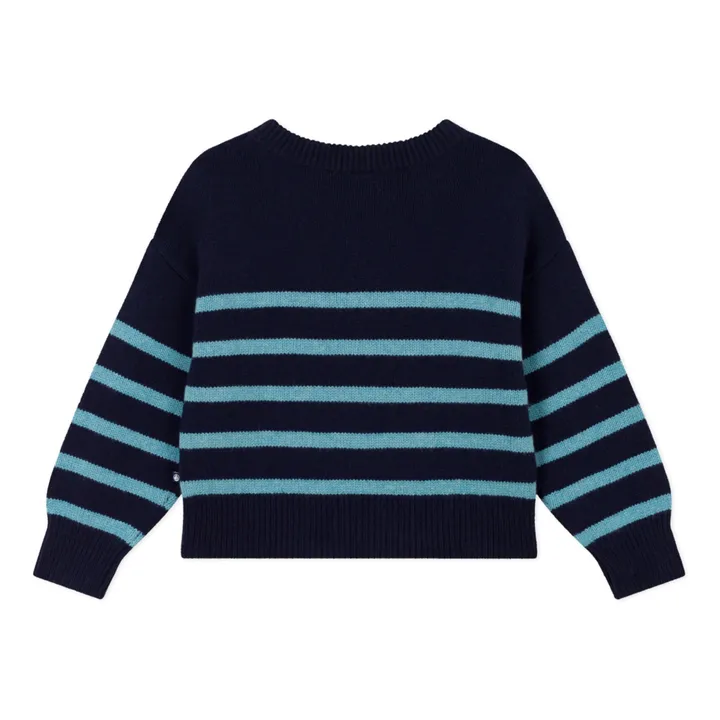 Petit Bateau Pull en Laine Rayé | Bleu