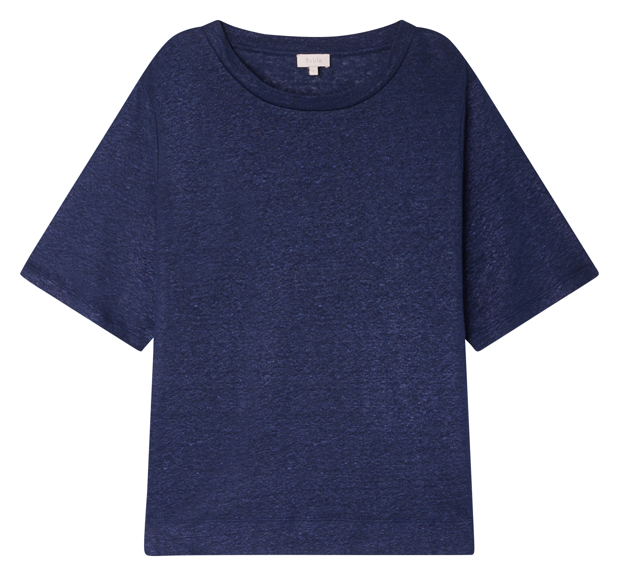 AMINA - Tee-shirt manches courtes en lin | Bleu