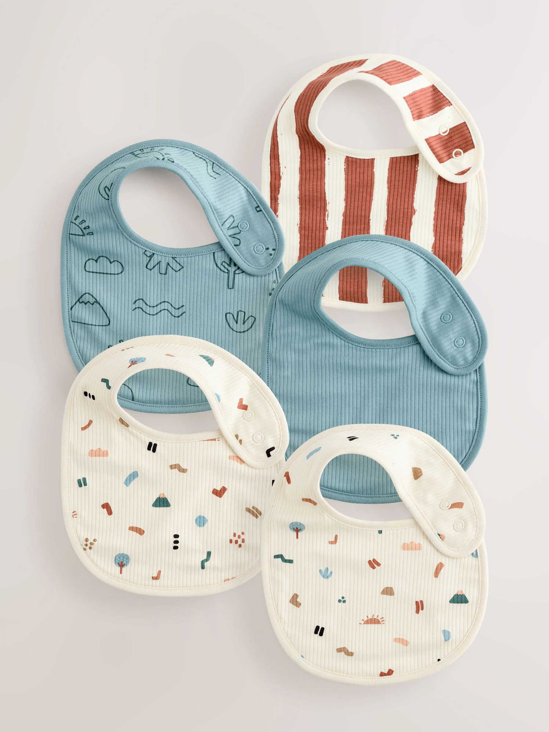 Multi - Verpakking met 5 babyslabbetjes