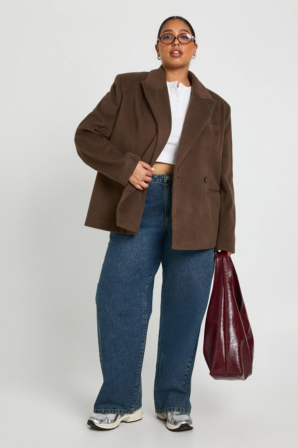 boohoo Blazer oversize à simple boutonnage Plus
