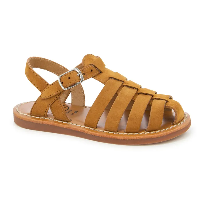 Pom d'Api Sandales Plage Stitch Dad | Camel
