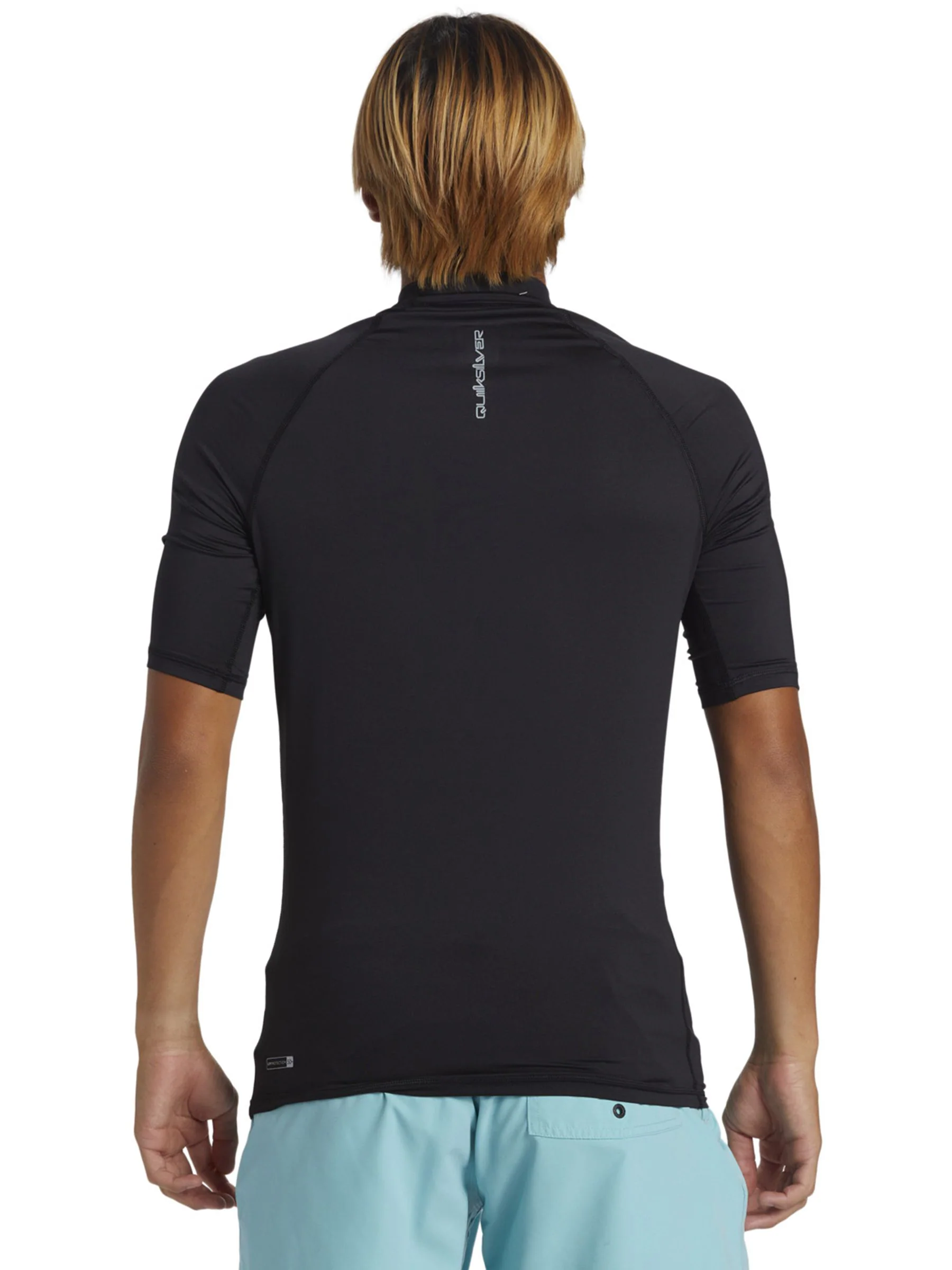 Zwart - Quiksilver UPF50 uv-werend hemdje met korte mouwen