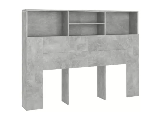 Armoire de tête de lit Gris béton 140x19x103,5 cm