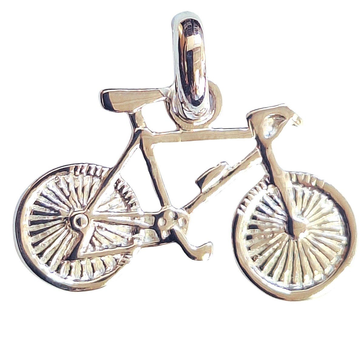 Pendentif vélo cyclisme en argent 925°/00 + chaîne