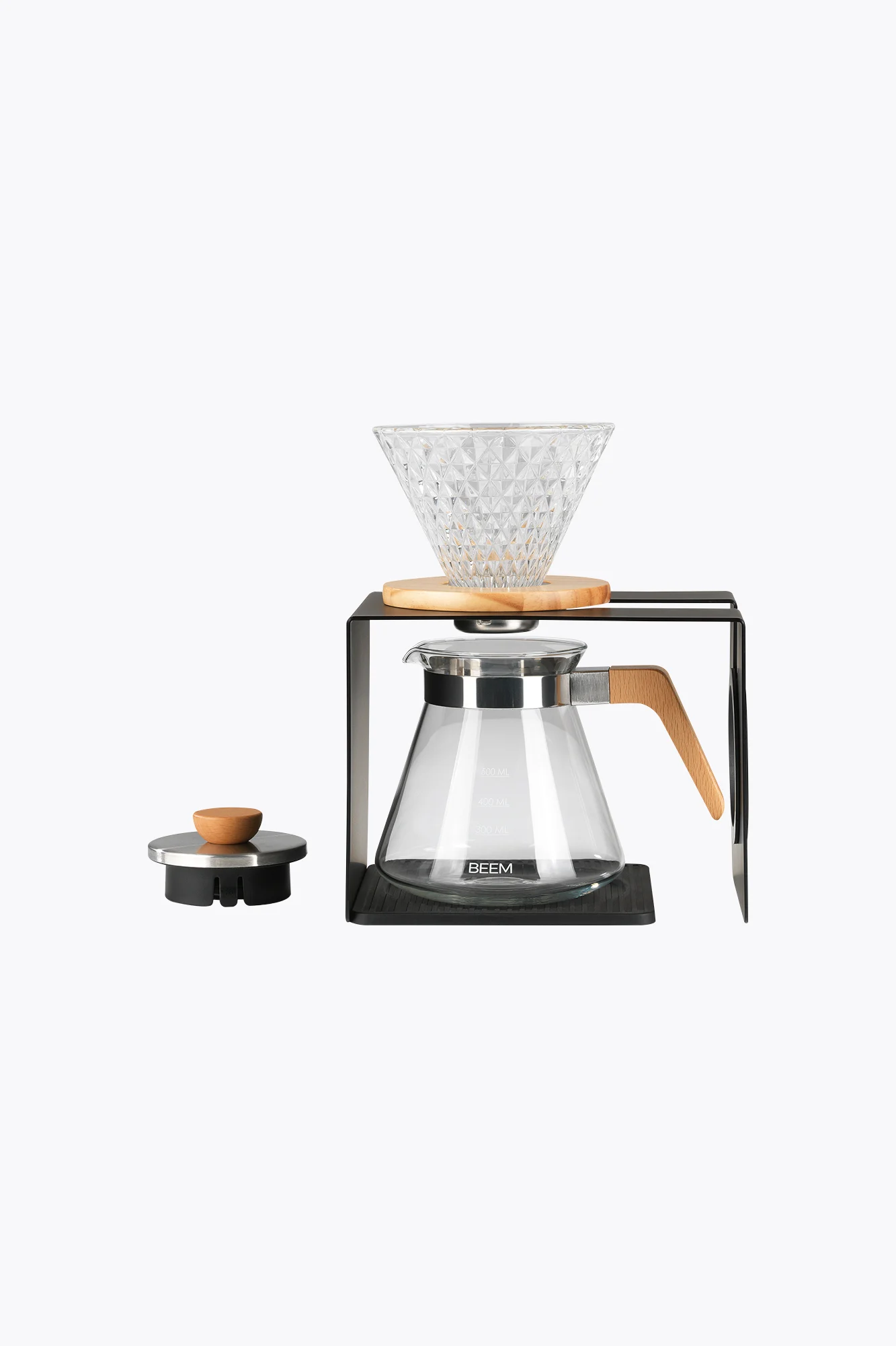 BEEM Kaffeebereiter Set Pour Over 4-tlg. 600ml Schwarz/Edelstahl