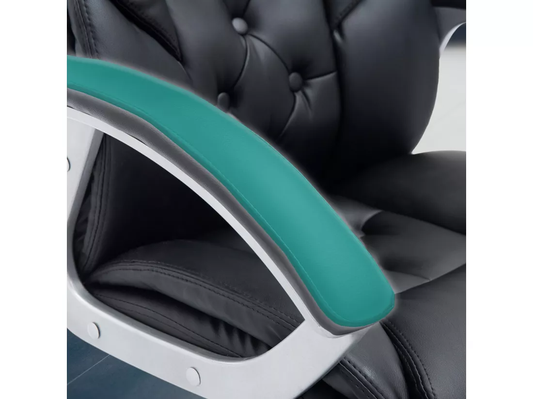 Chaise de bureau - Similicuir & Métal chromé - Noir - XXL Rodeo