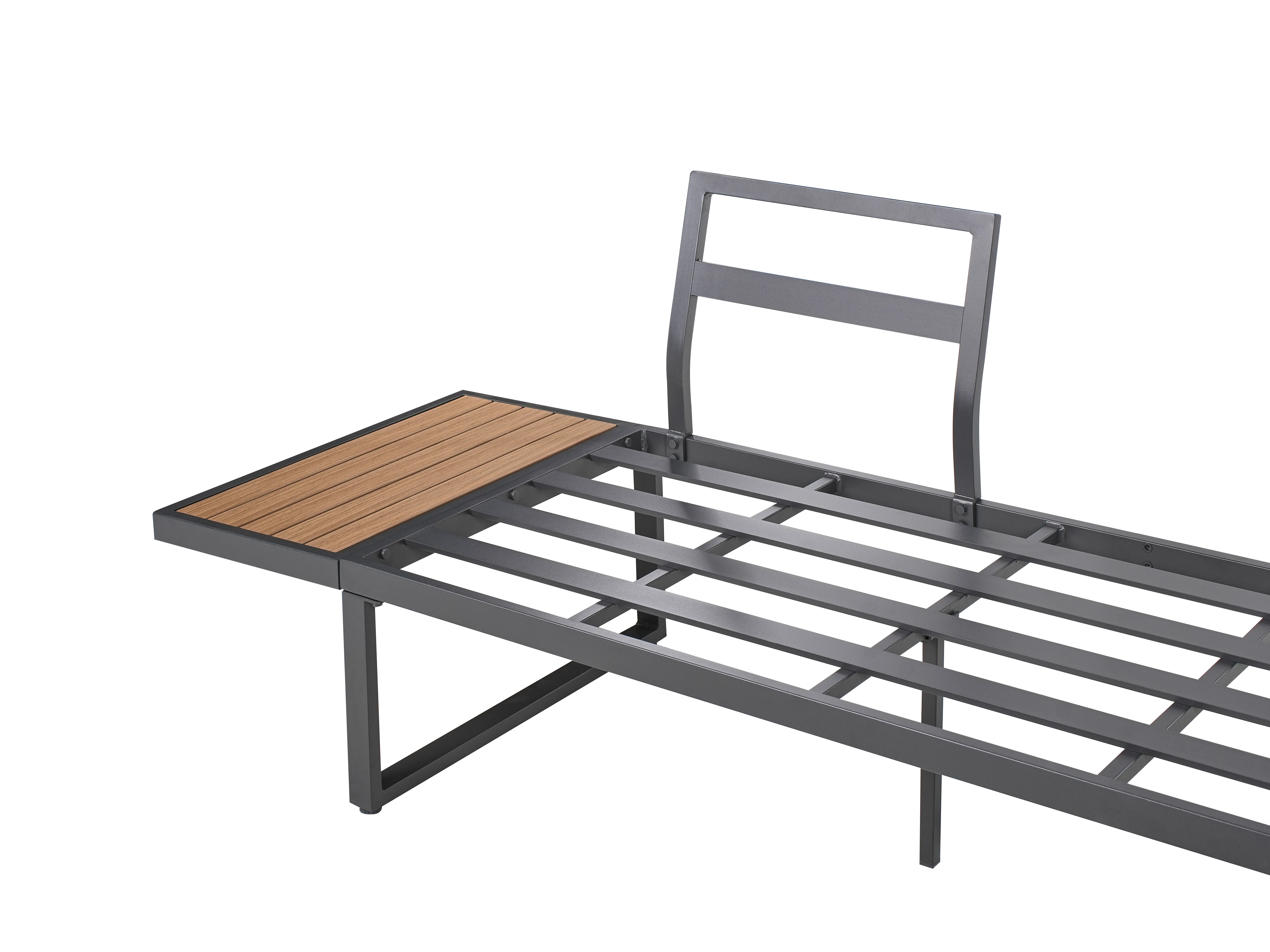 Tuin hoekloungeset met tafel 4-zits PIENZA rechtszijdig Lichtbruin/grijs