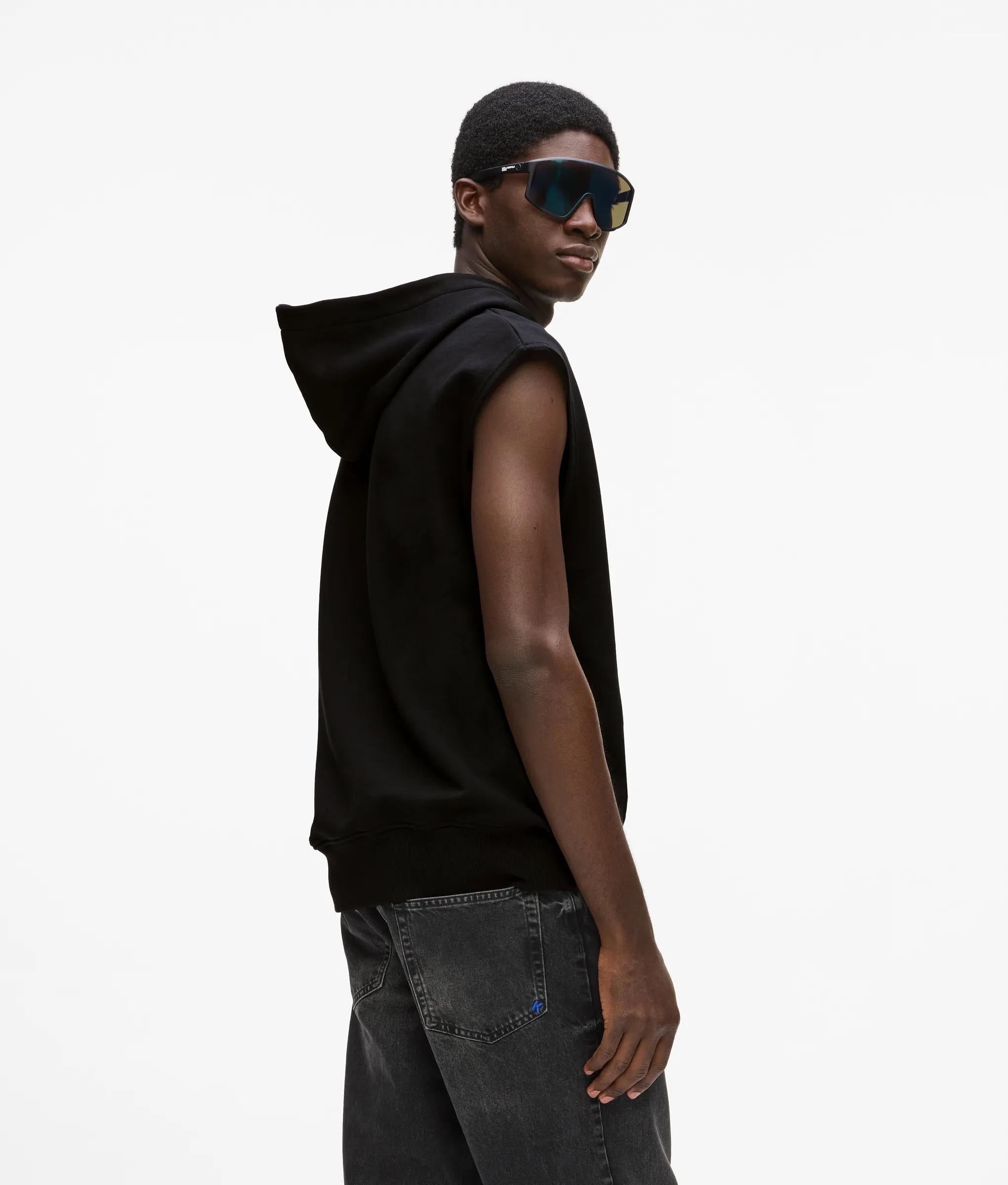 Mouwloze hoodie met logo