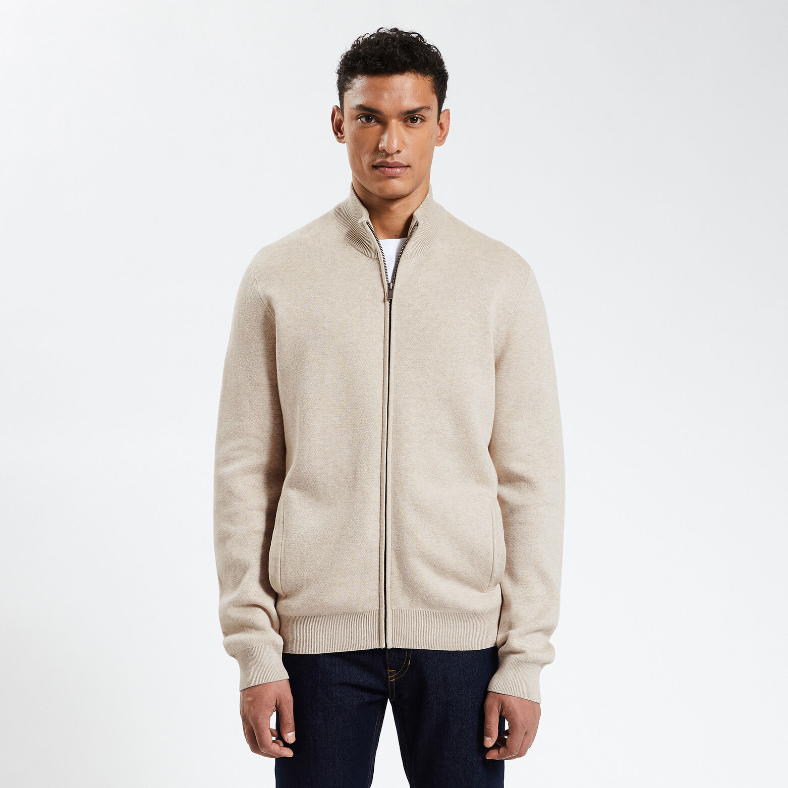 Gilet zippé Beige