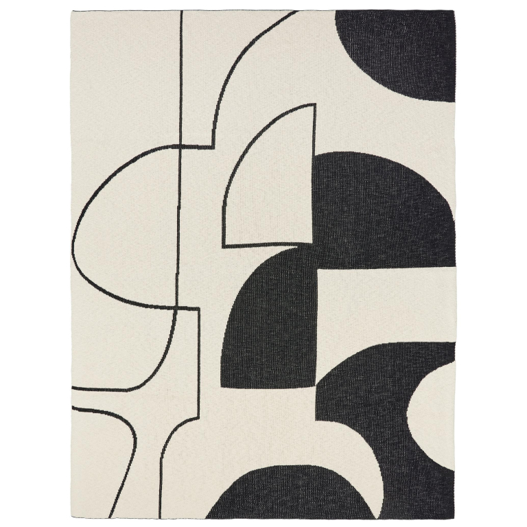 Broste Copenhagen Maren plaid 130x180 Black/Off White