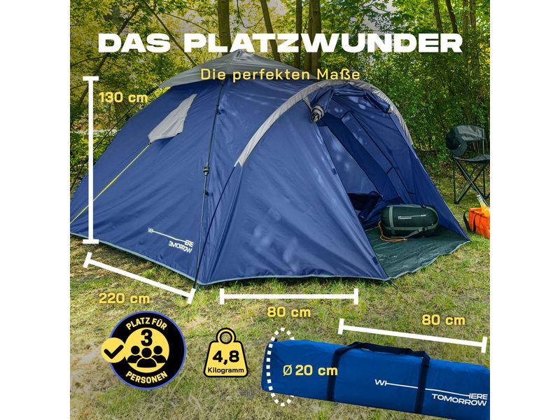 Where tomorrow Drei Personenzelt Pop-Up - Blau Pop Up Zelt 220 x 80 x 130 cm
