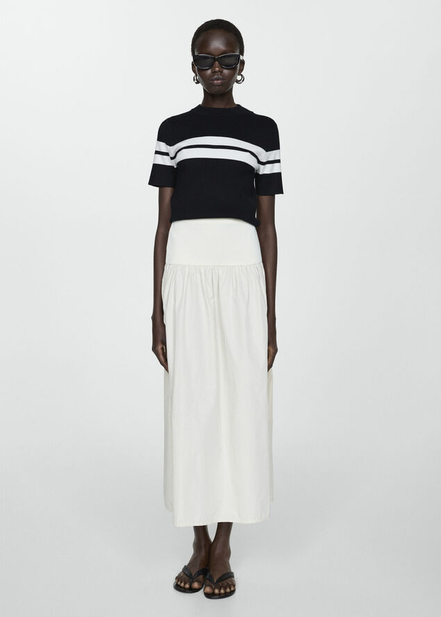 MANGO Striped knit sweater Black