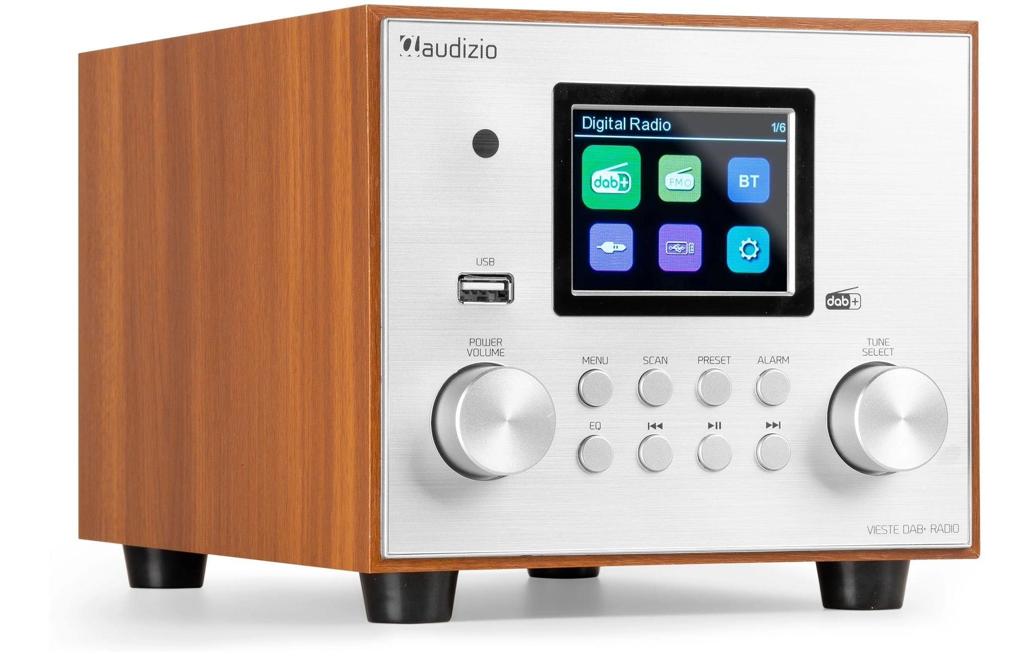 DAB+ Radio Vieste SilberDAB+ Radio mit Stereolautsprechern und Subwoofer