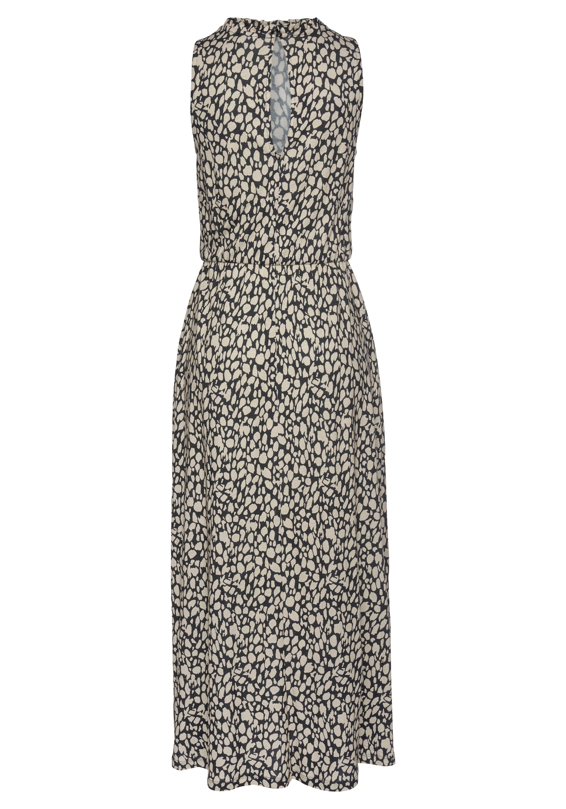 LASCANA Jerseykleid mit Alloverdruck, Midikleid, hochgeschlossen, sommerlich-elegant