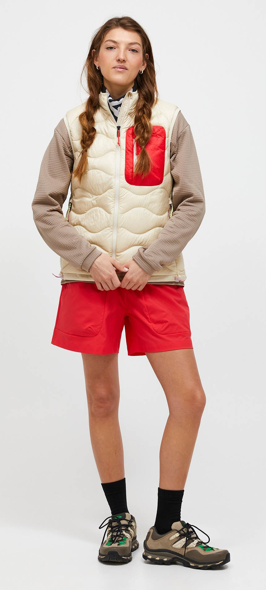 Helium Utility Down Vest Dame Sand Fog/Sunny Adventure
