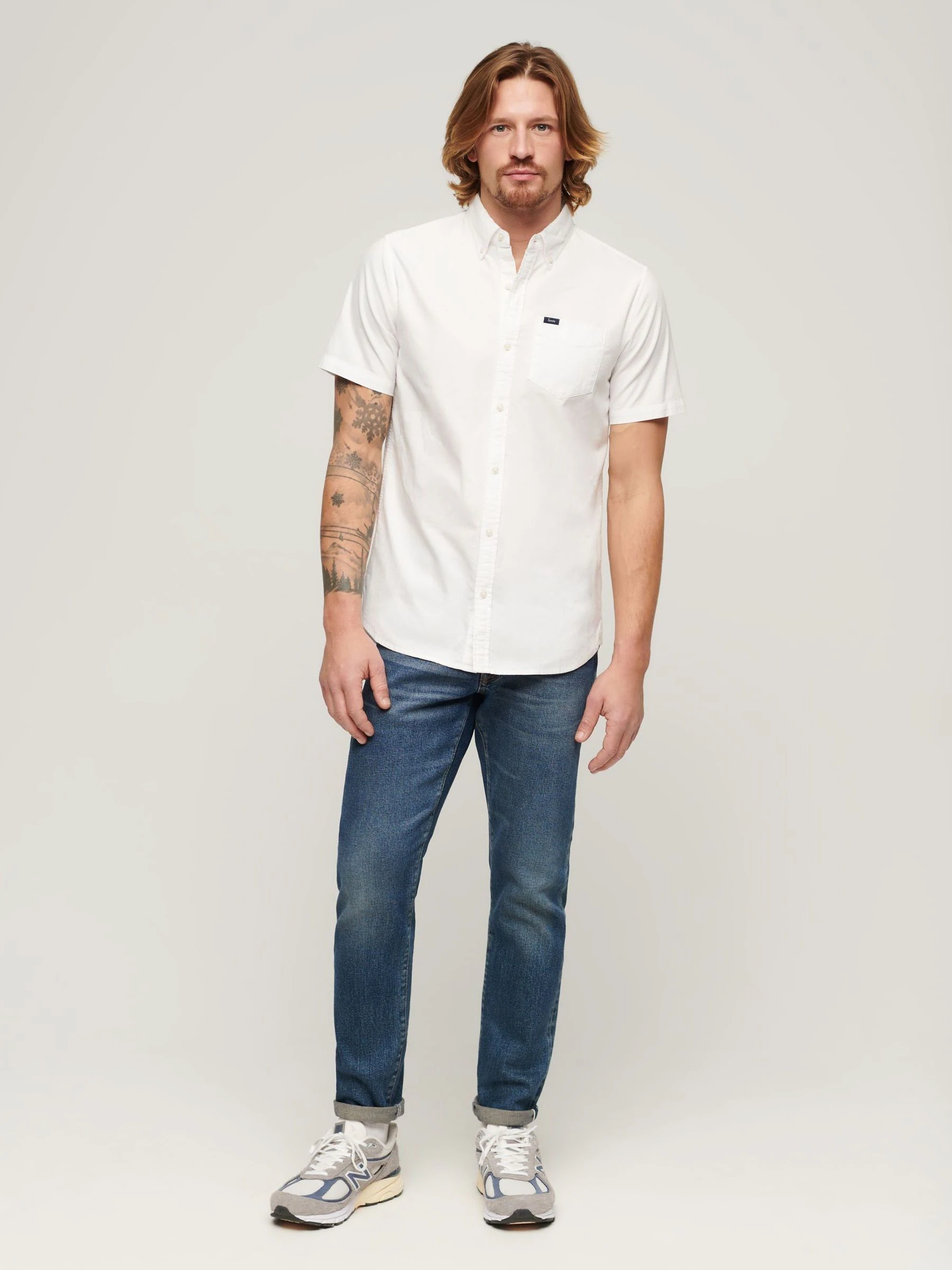 Superdry Vintage Oxford overhemd met korte mouwen van 100% katoen