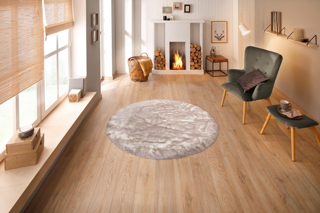 my home Fellteppich »Sammo« rund 60 mm Höhe Kunstfell, leuchtende Farben, besonders weich, echter Kuschelteppich