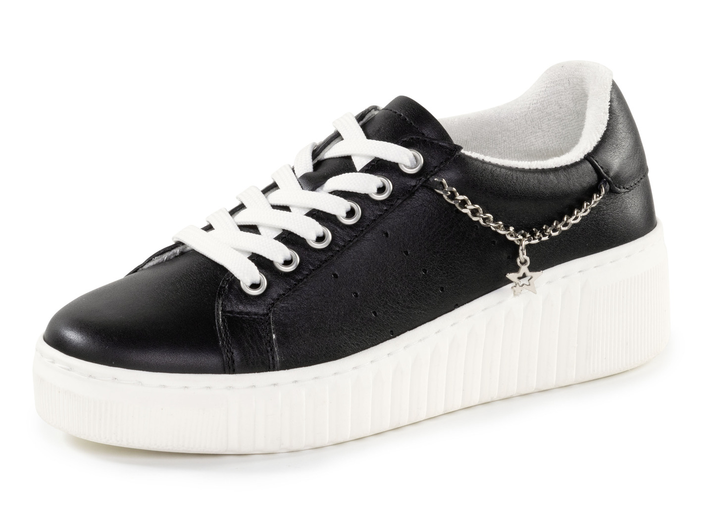 ELENA EDEN Sneaker mit trendigem Ketten-Schmuck und Zierperforation