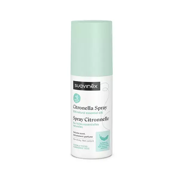 Spray Repelente de Mosquitos Suavinex Citronela para Bebês a partir de 6 Meses 100 mL