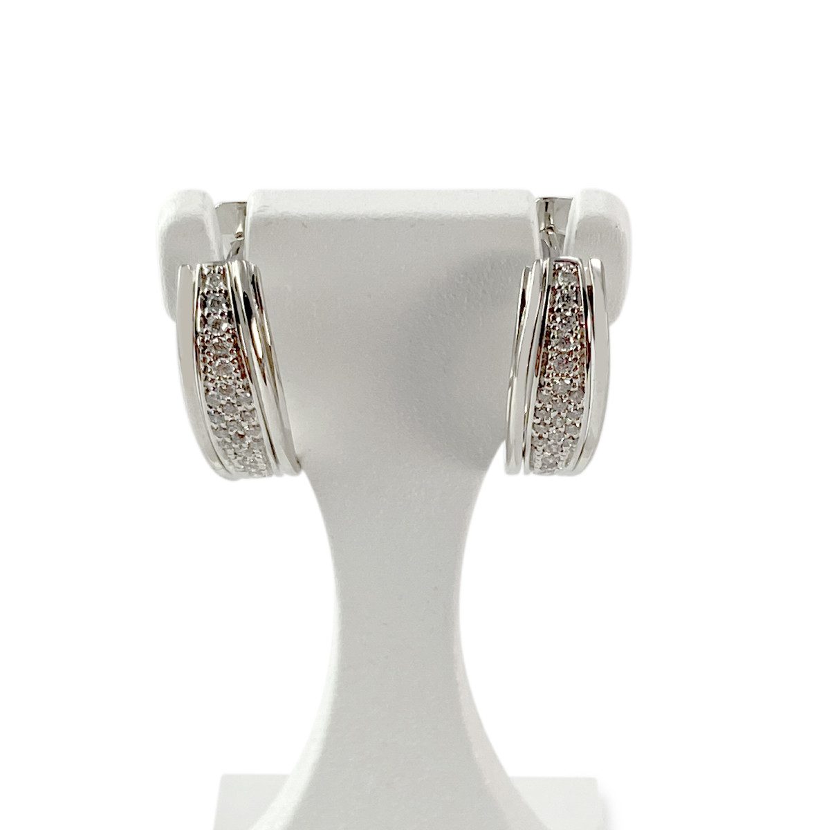 Creoles or 750 blanc diamants