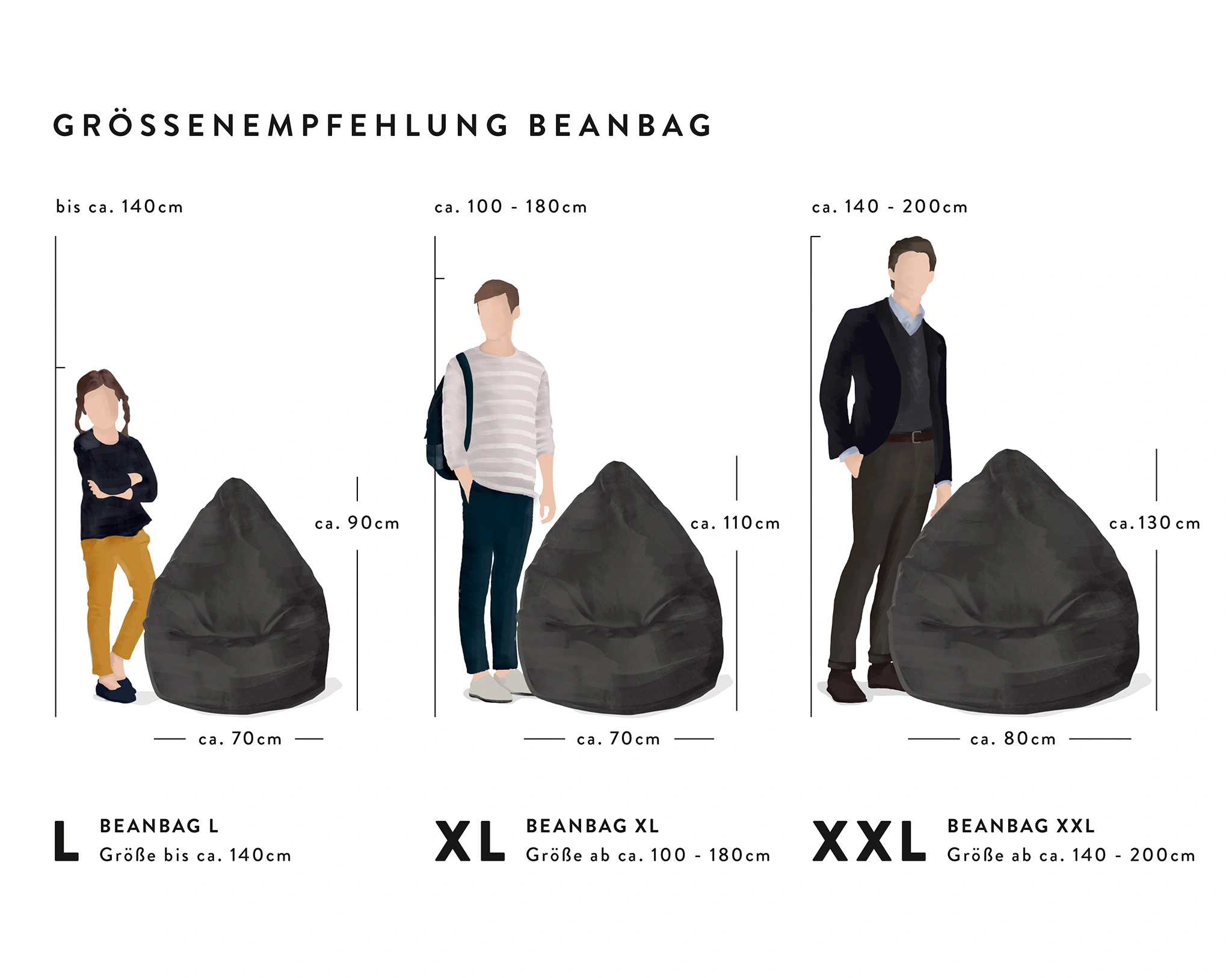 Sitzsack BeanBag EASY XL (Farbe: grau)