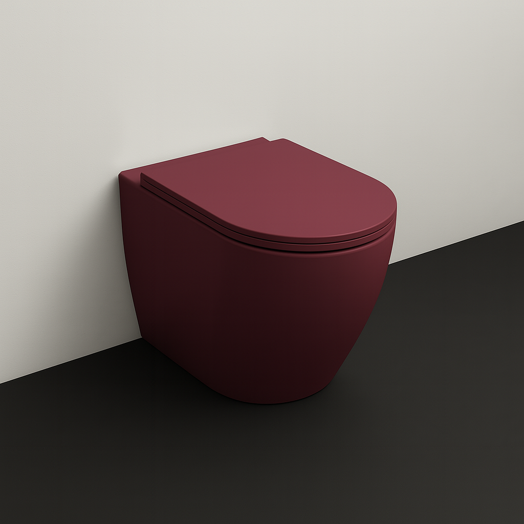 Isvea Infinity staande toiletpot randloos 36.5x52cm rood