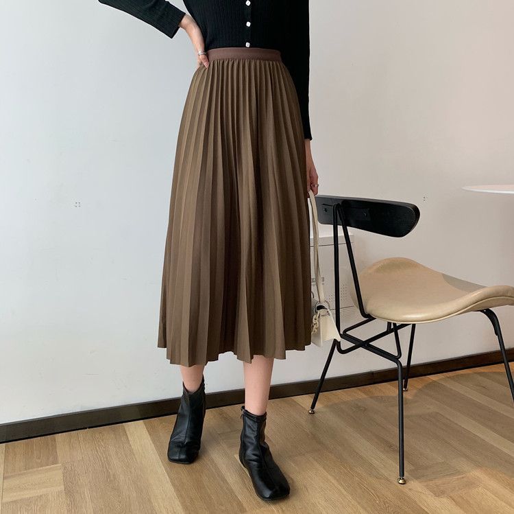 Shopherd - Hoge taille geplooide midi-rok