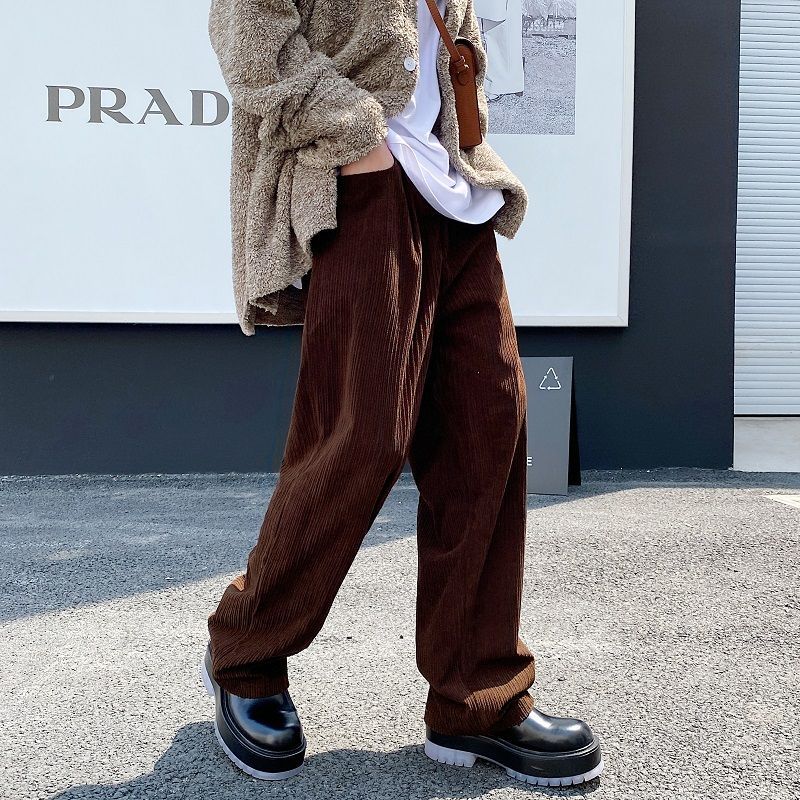 Bjorn - Effen corduroy broek met rechte pijpen