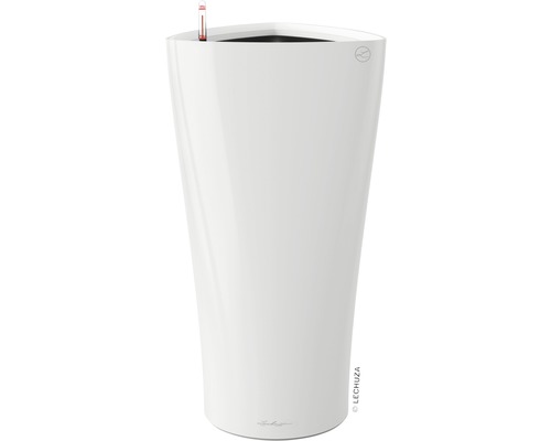 Lechuza Delta plantenbak Ø 30 cm H 56 cm wit incl. zelfbewateringssysteem, plantenbak, substraat en waterniveau-indicator