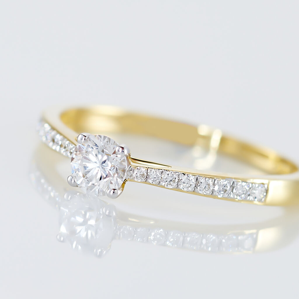 Bague Solitaire Hemera Or Jaune Diamant Synthetique