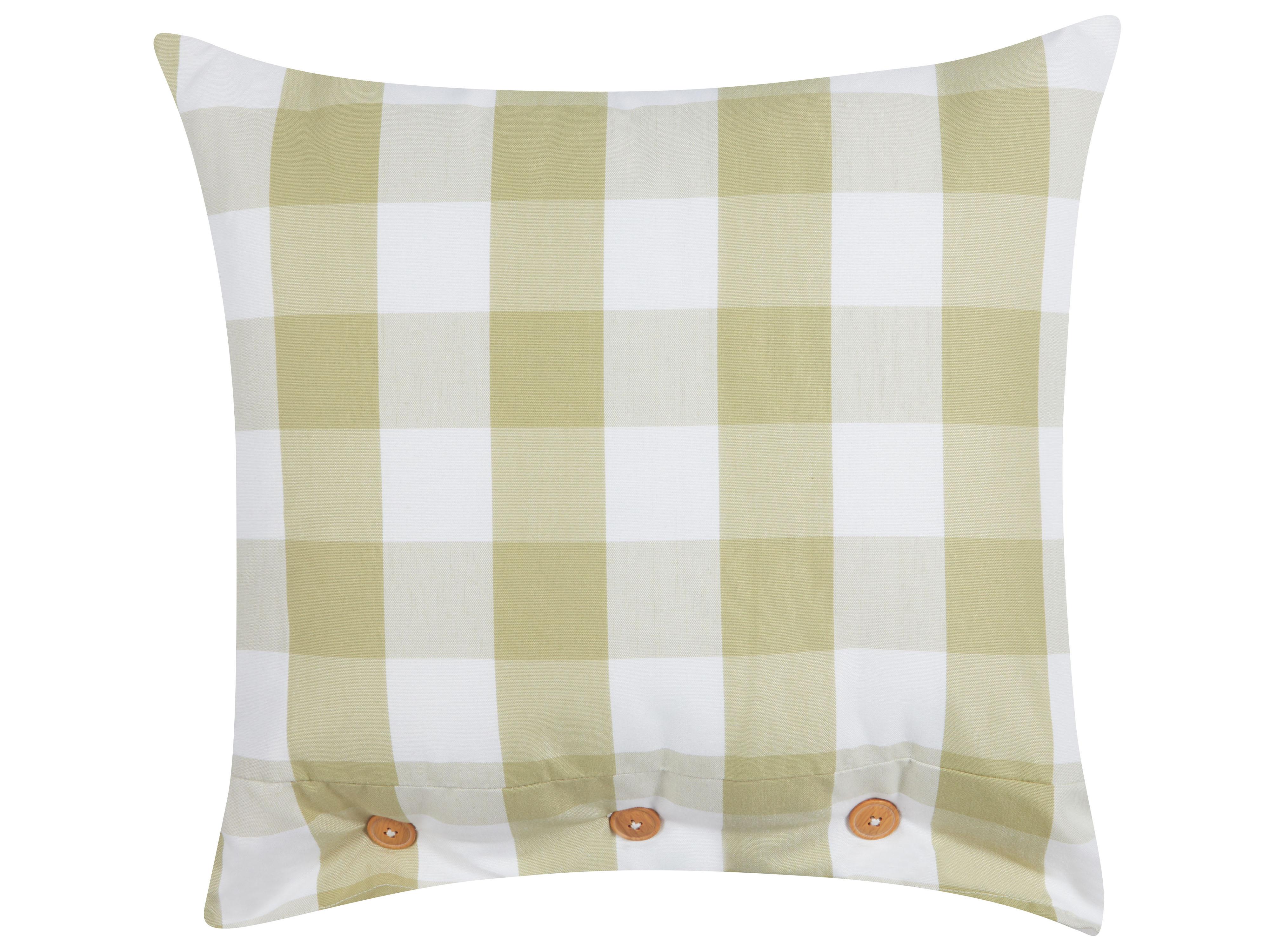 Sierkussen TAMNINE 45 x 45 cm Lichtgroen geblokt patroon