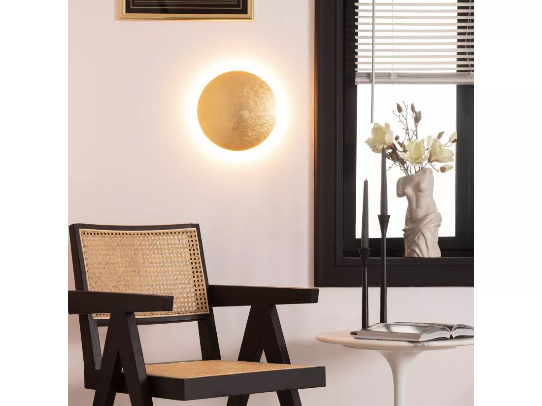Applique Murale LED Aluminium Iris 18W Dorée 3000K Blanc chaud