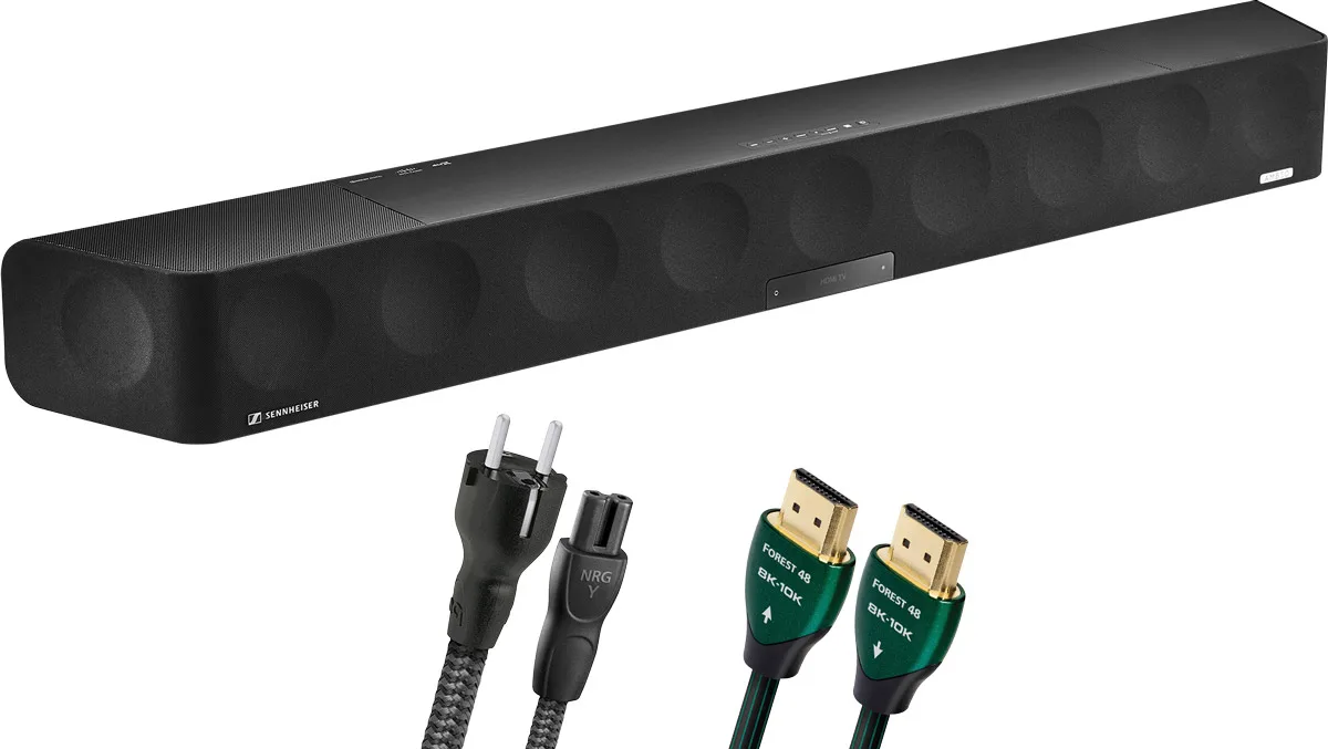 Sennheiser Ambeo SoundBar Max   Audioquest NRG-Y2 (2 m) et Forest HDMI 48 (1,5 m) Barres de son