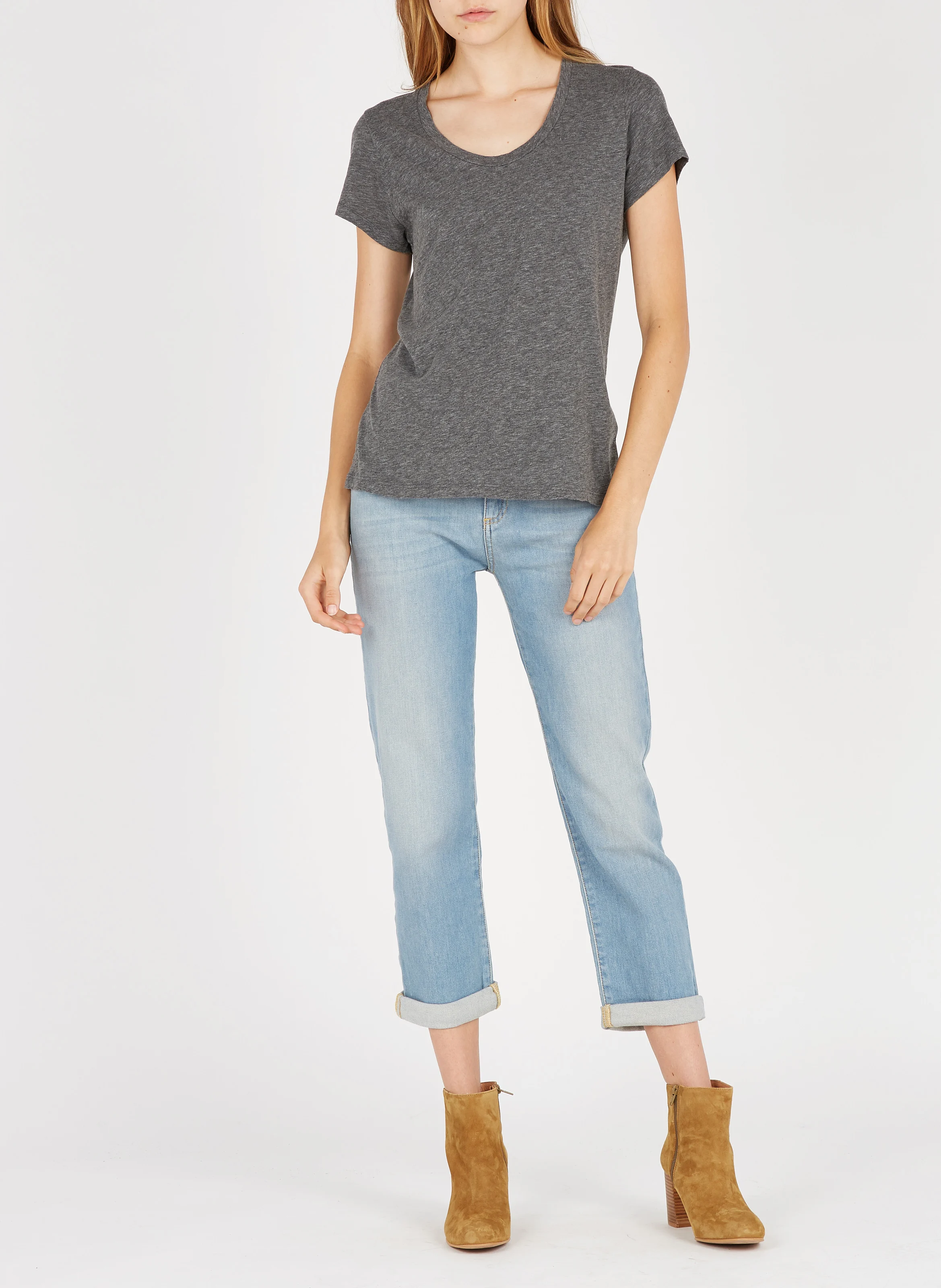 JACKSONVILLE - Tee-shirt col rond en coton mélangé | Gris