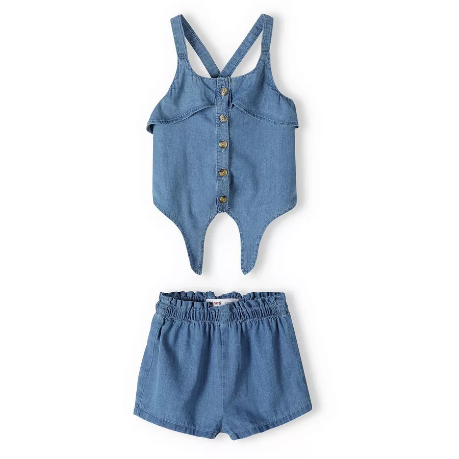 MINOTI Top und Shorts im Set Denim-Blau