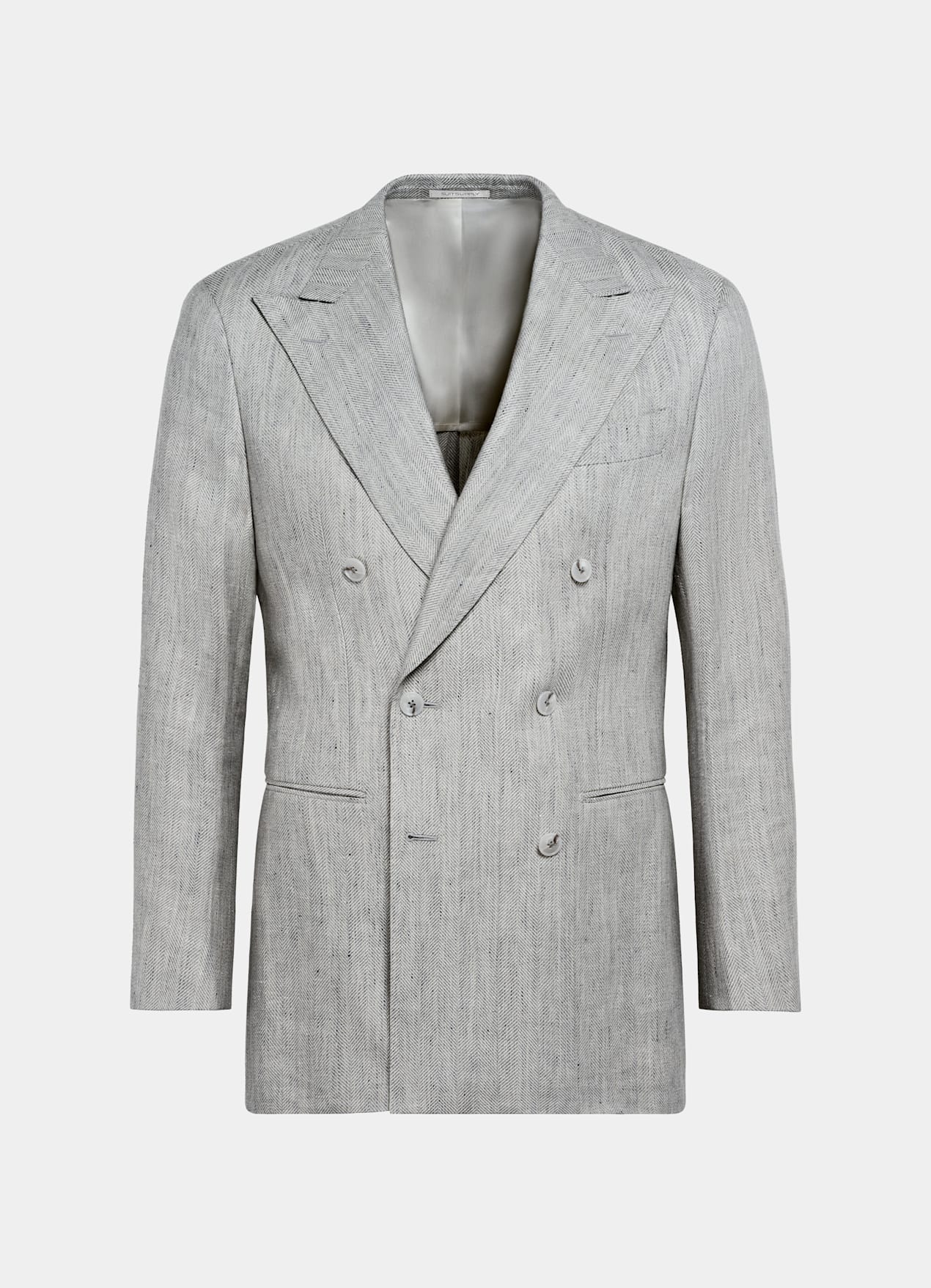 Blazer Havana coupe Tailored gris clair à chevrons