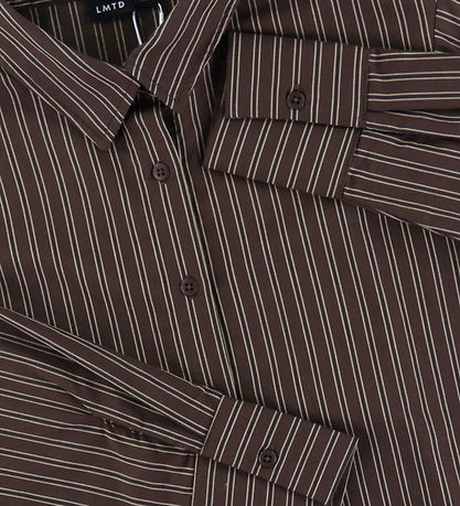 LMTD Hemd - NlfKelle - Chocolate Brown/Streifen