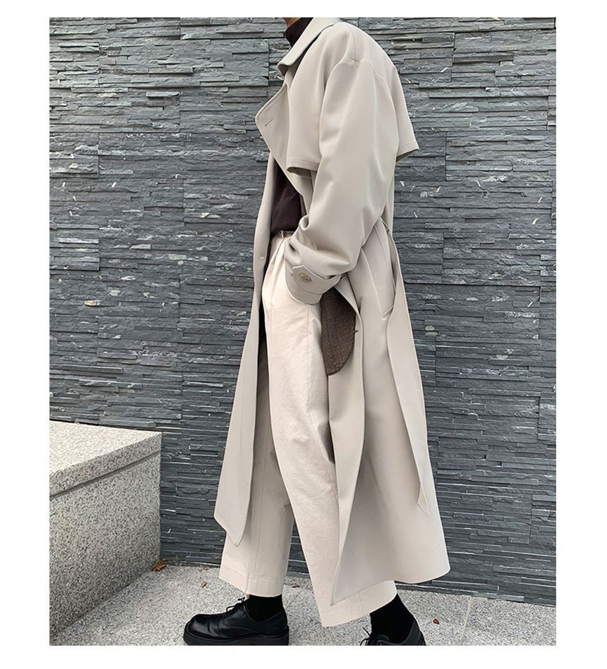 Orungeetun - Trenchcoat met lange mouwen en één rij knopen