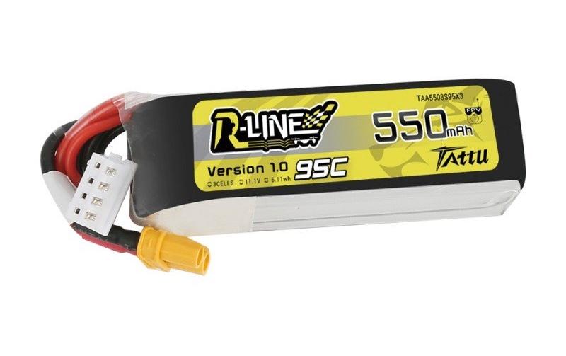 RC-Akku LiPo 550 mAh 11.1 V 95C R-Line3S LiPo Akku für Racecopter mit XT30 Stecker
