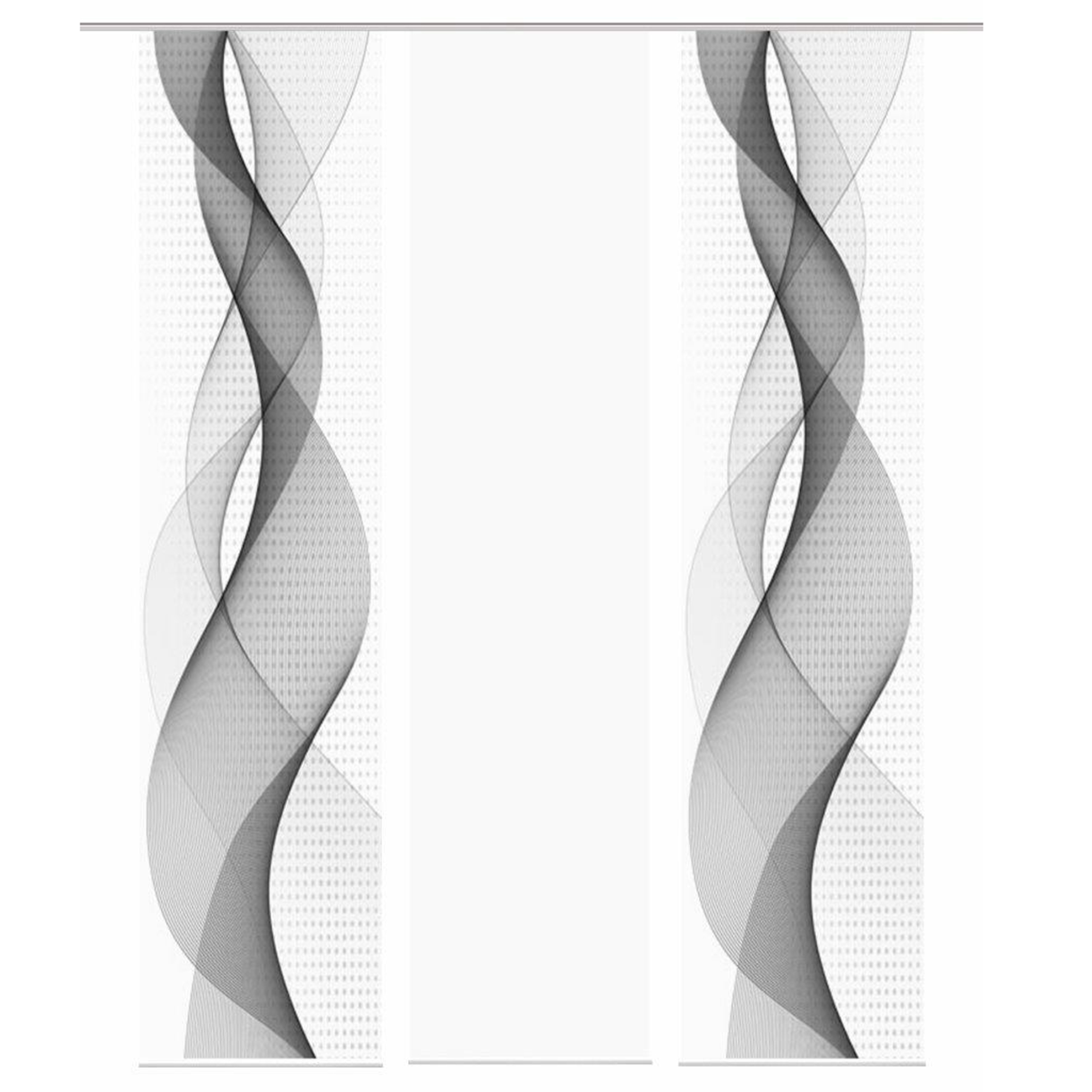 3-teiliges Schiebevorhang-Set OPALIA - grau - je 60x245 cm