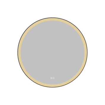 Atlantic badkamerspiegel Janessa met verlichting rond ø 80 cm chroom - met zwarte aluminium rand