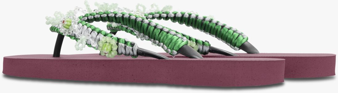 UZURII roze uzurii teenslippers macrame green blossom