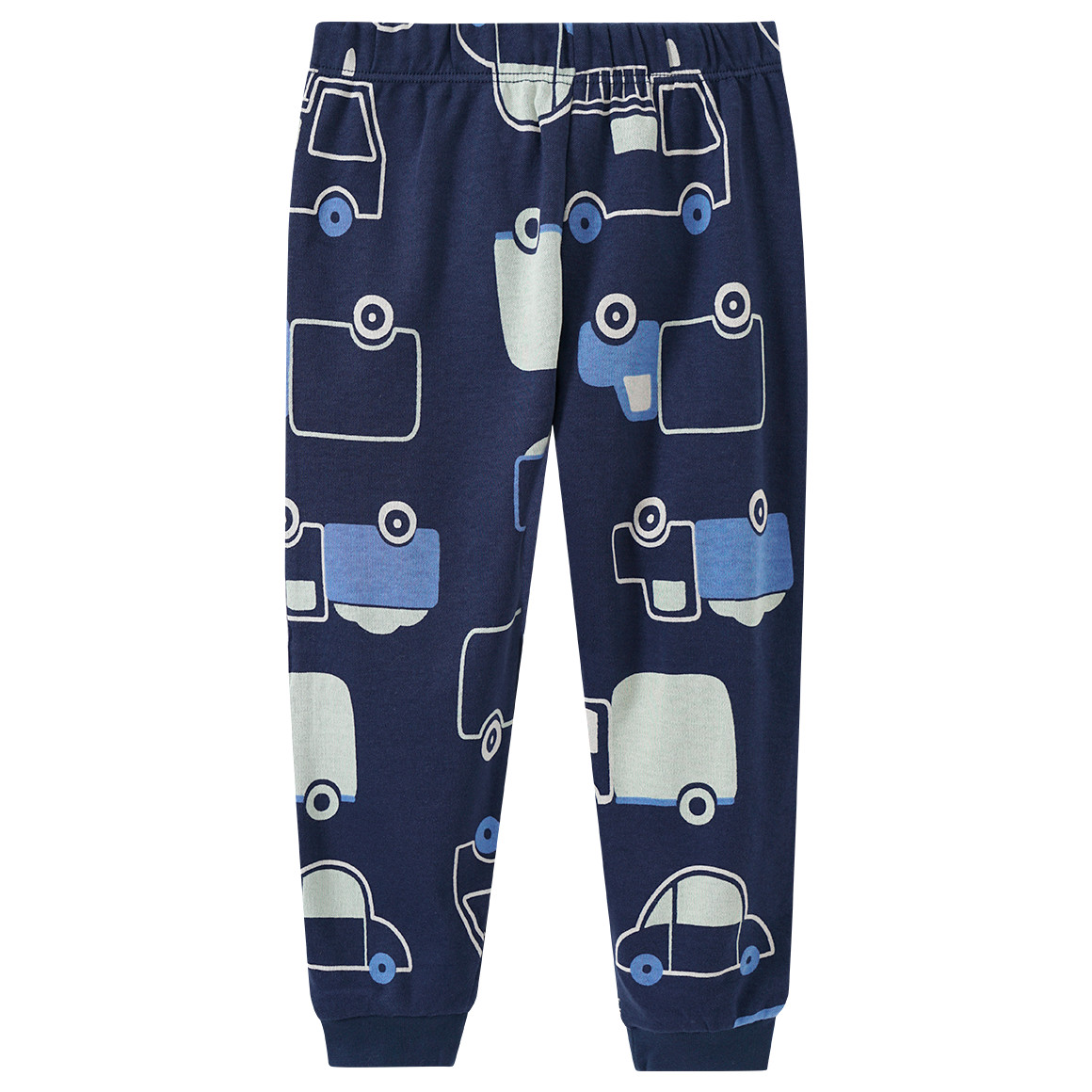 Topomini Baby Schlafanzug mit Auto-Motiven allover dunkelblau