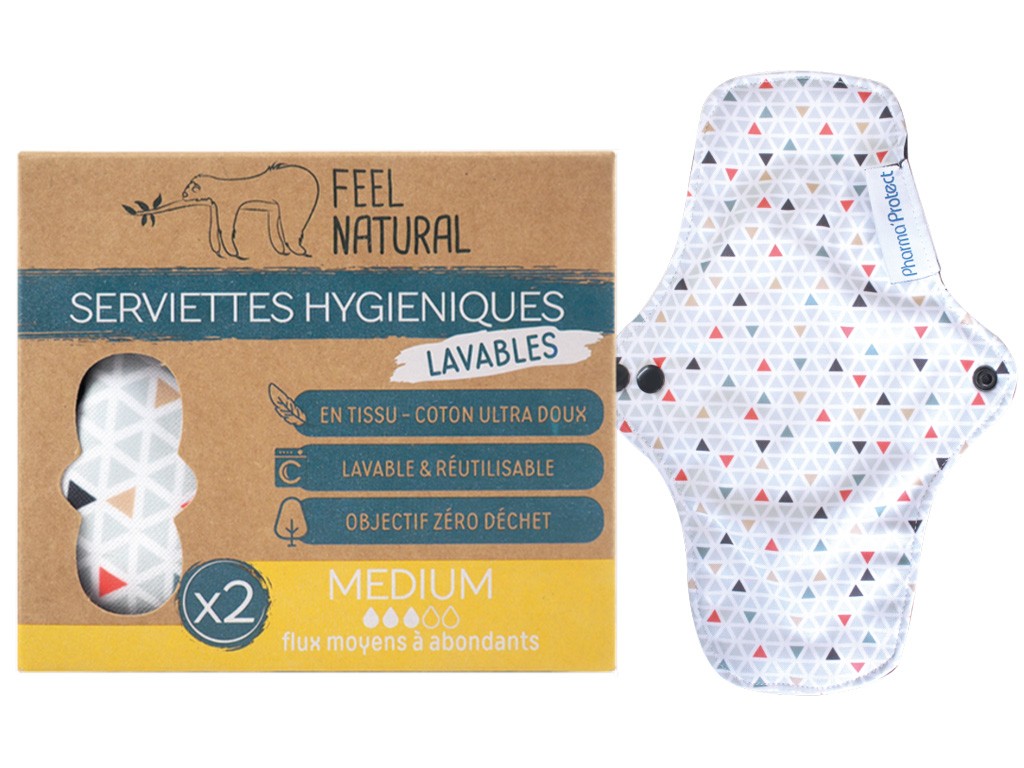 PENSOS FEEL NATURAL HIGIÉNICOS REUTILIZÁVEIS MÉDIO 2UN
