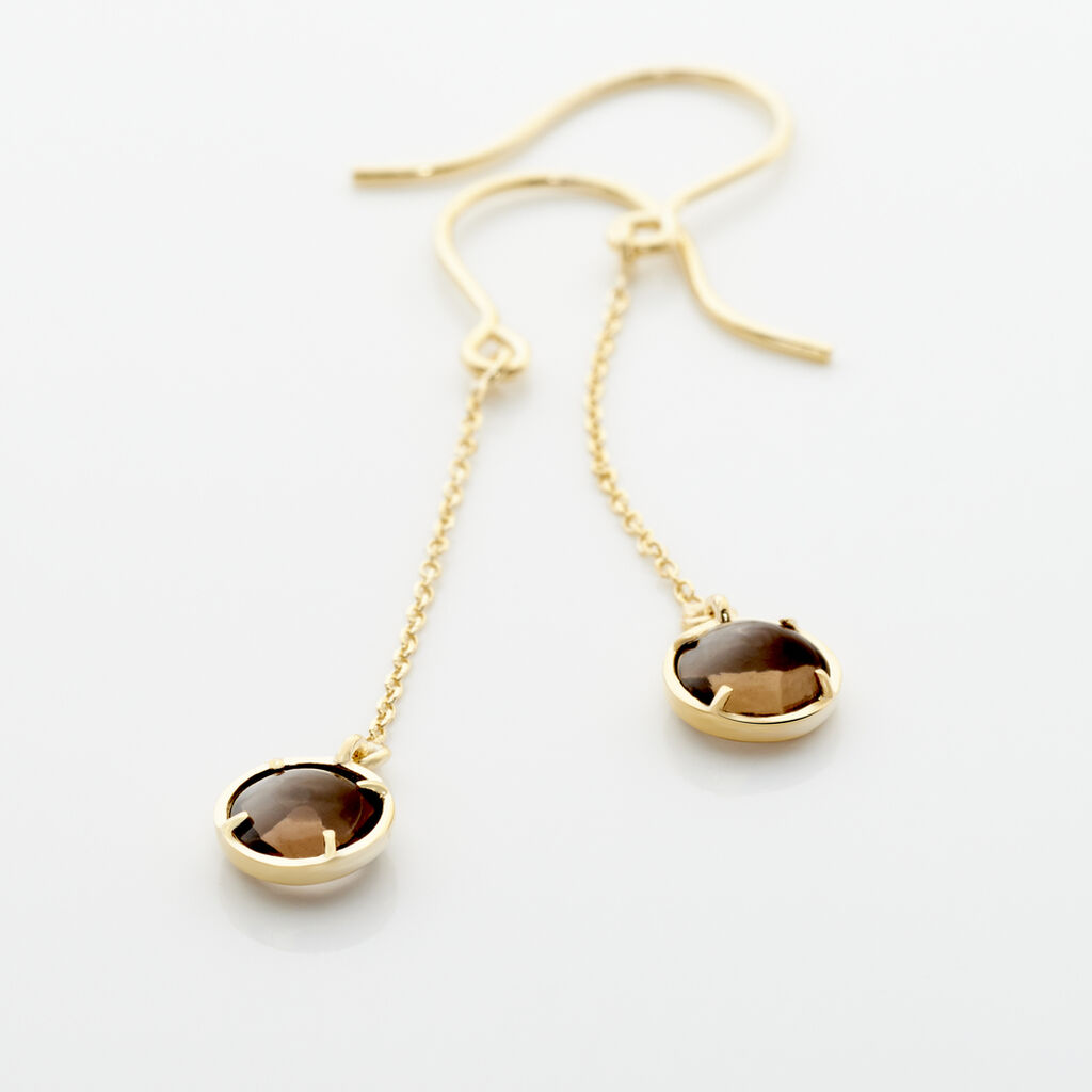 Boucles D'oreilles Pendantes Arenale Or Jaune Quartz