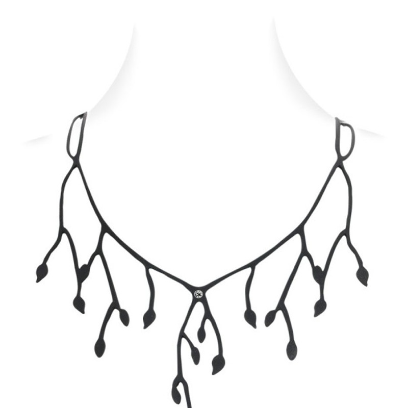 Collier Femme Primavera effet Tatouage en Silicone Noir