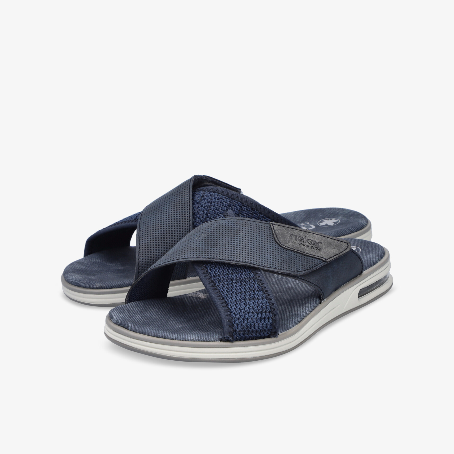 rieker Herren Pantoletten blau