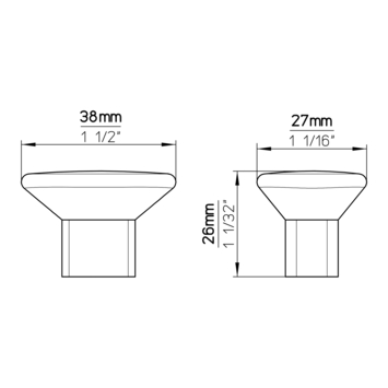 Knop Merle rvs look 37mm