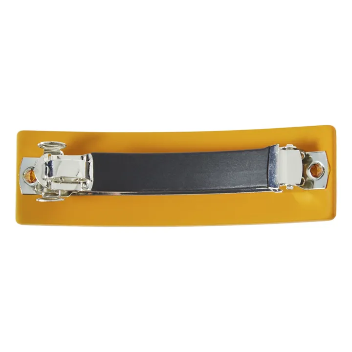 Grech & Co Barrette fleurs | Jaune moutarde