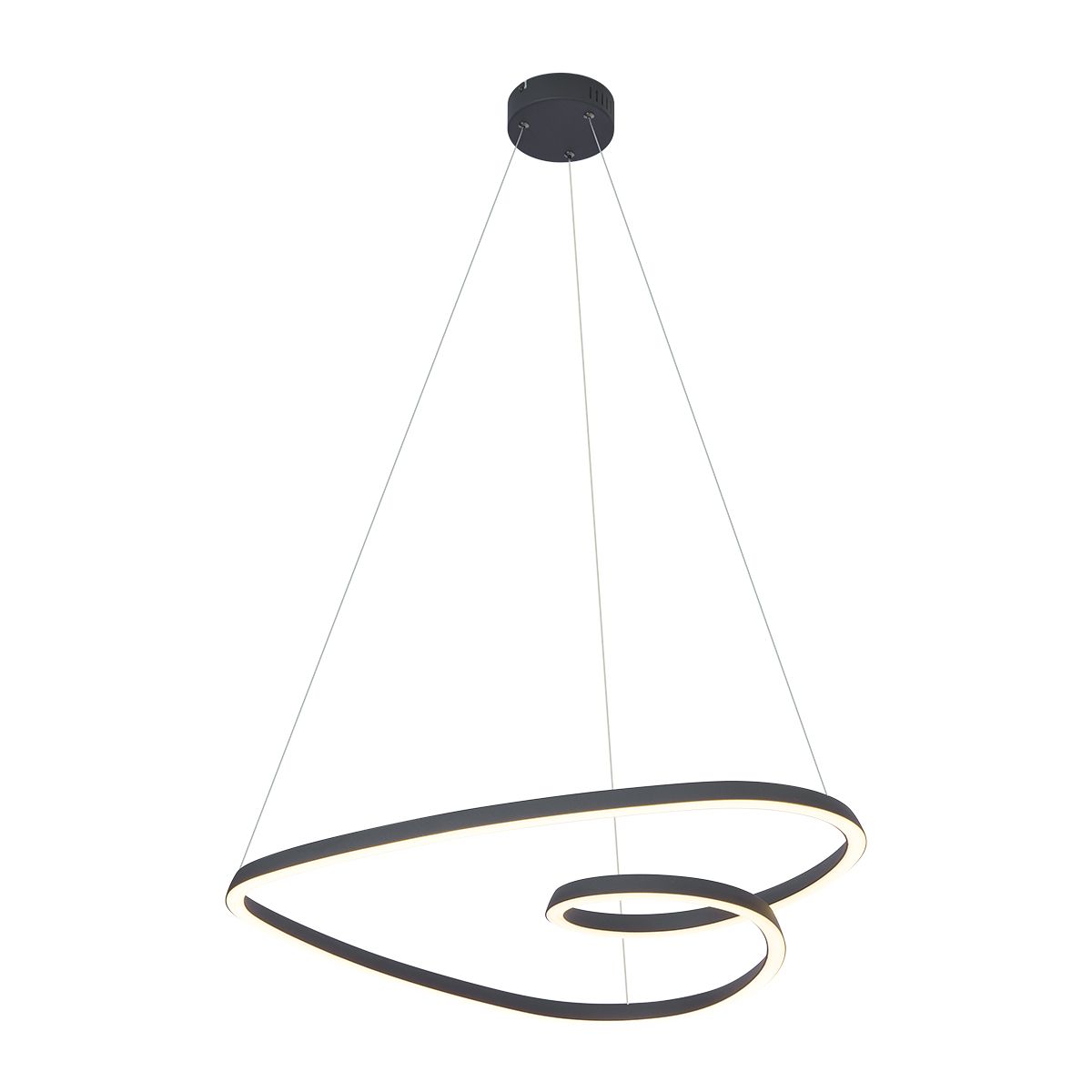 Scandinavische hanglamp zwart 72cm incl. LED 3-staps dimbaar - Circuit